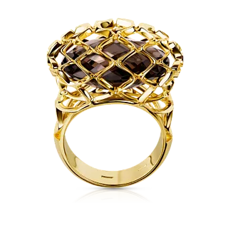 Кольцо с раухтопазом