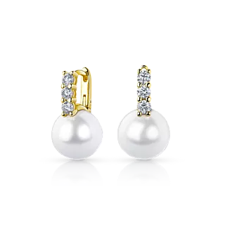 Серьги с белым жемчугом