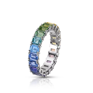 Кольцо с цветными сапфирами