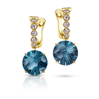Серьги с топазами London Blue