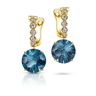 Серьги с топазами London Blue