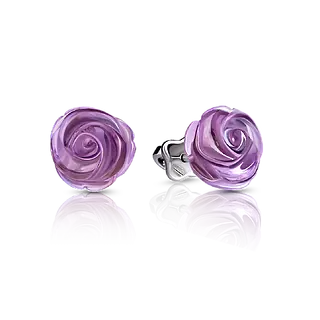 Серьги с резными аметистами.
