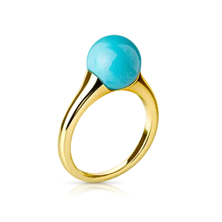 Кольцо из желтого золота с бирюзой
