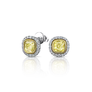 Пусеты с желтыми бриллиантами