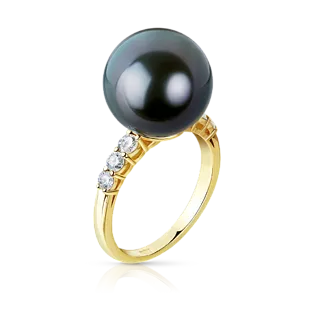 Кольцо с черной жемчужиной