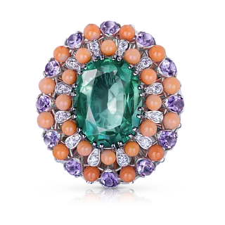 Кольцо с изумрудом