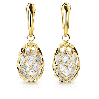 Золотые серьги с горным хрусталем