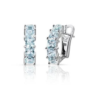 Серьги с аквамаринами 