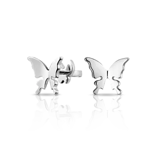 Золотые серьги-пусеты в форме бабочек