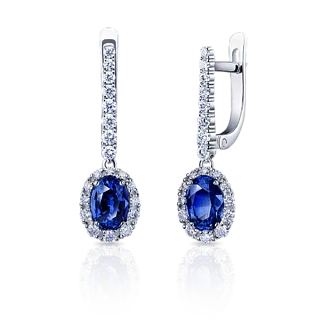 Серьги с сапфирами