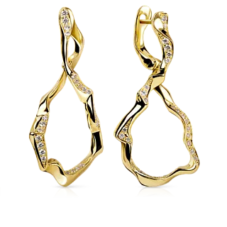 Золотые серьги INFINITY с бриллиантами