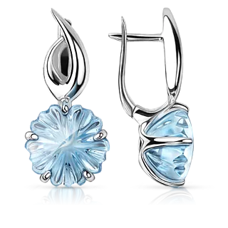 Серьги с голубым топазом