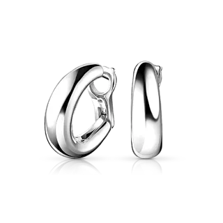 Стильные объемные серьги из белого золота