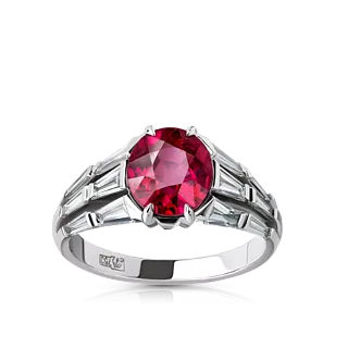 Кольцо с рубином