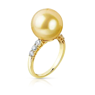 Кольцо с золотым жемчугом