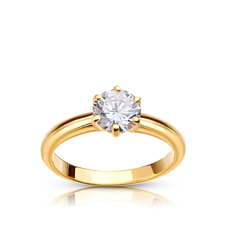 Помолвочное кольцо с бриллиантом 1 карат