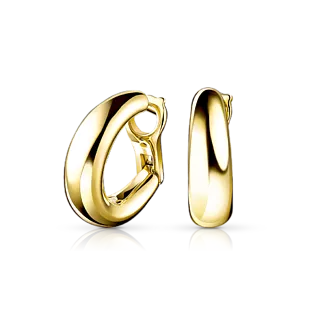 Стильные объемные серьги из желтого золота