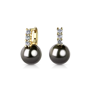 Серьги с черным жемчугом