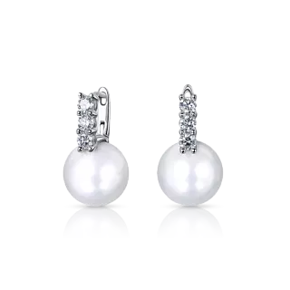 Серьги с белым жемчугом