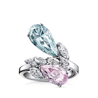 Кольцо с аквамарином и морганитом