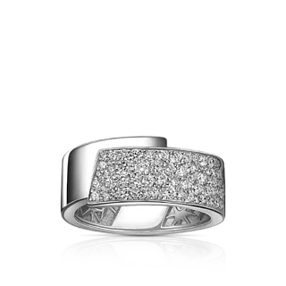 Широкое золотое кольцо с бриллиантами