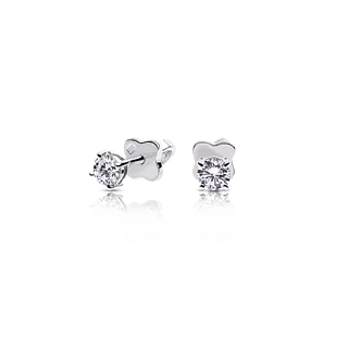 Золотые серьги-пусеты с бриллиантами