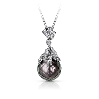 Подвеска с черным граненым жемчугом