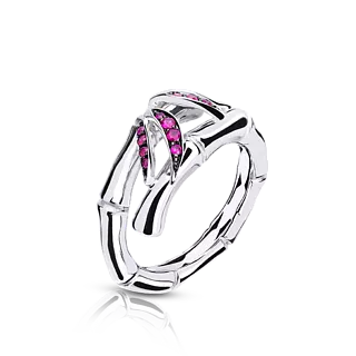 Кольцо BAMBOO с рубинами