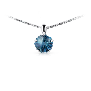Подвеска с топазом London Blue