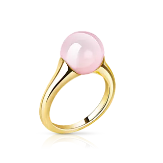 Кольцо с розовым кварцем
