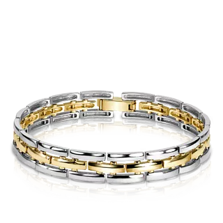 Браслет из белого и желтого золота 