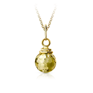 Золотая подвеска с лимонным кварцем