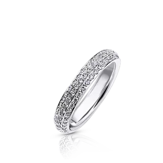 Обручальное кольцо из белого золота с бриллиантами