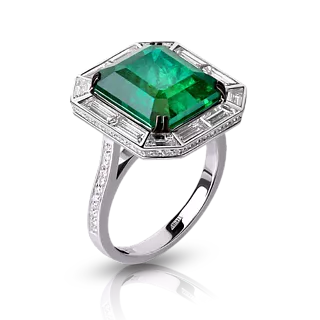 Кольцо с изумрудом