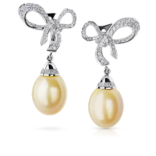 Серьги с золотым жемчугом