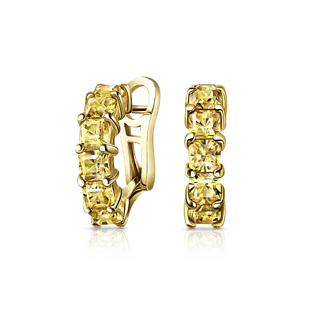 Серьги с желтыми сапфирами