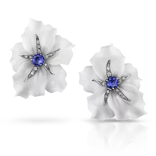 Серьги с резными агатами