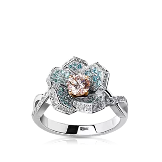 Кольцо с розовым бриллиантом