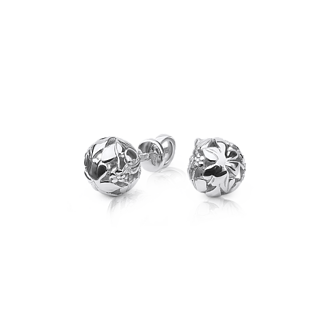 Серьги-пусеты Flora из белого золота