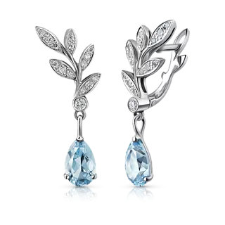 Серьги с аквамаринами