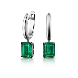 Золотые серьги с изумрудами