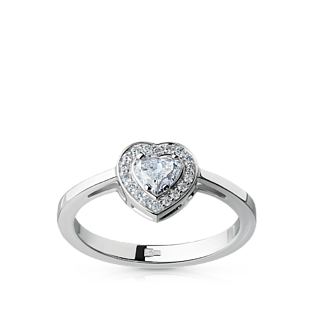 Помолвочное кольцо с бриллиантом в форме сердца