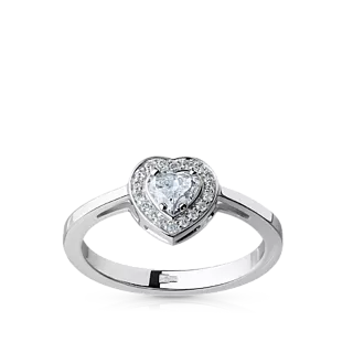 Помолвочное кольцо с бриллиантом в форме сердца