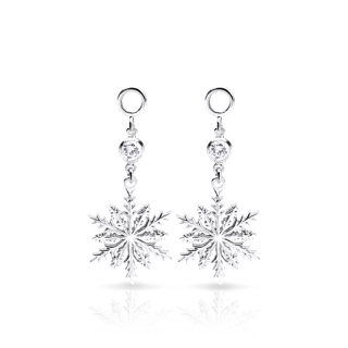 Подвесы "Снежинки" с бриллиантами