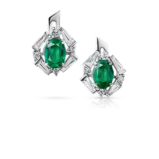 Серьги с изумрудами