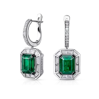 Серьги с изумрудами