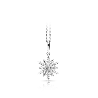 Подвеска "Снежинка" с бриллиантом