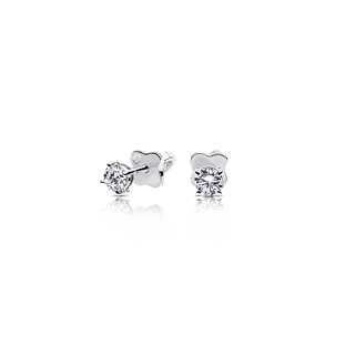 Золотые серьги-пусеты с бриллиантами