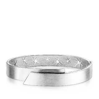 Широкий браслет из матового белого золота