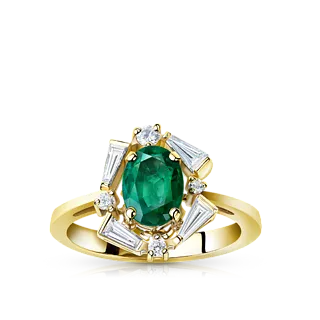 Кольцо с изумрудом